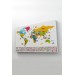 Dünya Haritası Ülke Bayraklı Ve Başkentli Kanvas Tablo 1949 Karışık 125 X 70