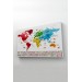 Dünya Haritası Ülke Bayraklı Ve Başkentli Kanvas Tablo 1959 Karışık 125 X 70