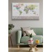  Dünya Haritası Ülke Bayraklı Ve Dekoratif Kanvas Tablo 2385 Karışık 125 X 70