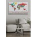  Dünya Haritası Ülke Bayraklı Ve Dekoratif Kanvas Tablo 2393 Karışık 150 X 85