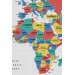  Dünya Haritası Ülke Bayraklı Ve Dekoratif Kanvas Tablo 2393 Karışık 95 X 55