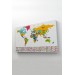  Dünya Haritası Ülke Bayraklı Ve Dekoratif Kanvas Tablo 2395 Karışık 125 X 70