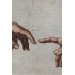 Duvar Örtüsü Ademin Yaratılışı Michelangelo Kaliteli Kanvas Duvar Halısı Kahverengi̇ 