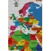 Duvar Örtüsü / Halısı Bayrak Detaylı Türkçe Güncel Dünya Haritası  Beyaz 