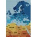 Duvar Örtüsü / Halısı Detaylı Güncel Türkçe Dünya Haritası  Kaliteli Kanvas Kumaş Mavi̇ 