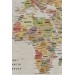 Duvar Örtüsü / Halısı Detaylı Güncel Türkçe Dünya Haritası  Kaliteli Kanvas Kumaş Sari 