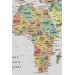 Duvar Örtüsü / Halısı Detaylı Türkçe Güncel Dünya Haritası Kaliteli Kanvas Kumaş Karışık 