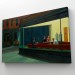 Edward Hopper'un Gecekuşları Eseri Kanvas Tablo ( Üç Parça ) Beyaz 95 X 165
