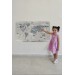 Eğitici Dünya Haritası Dünya Atlası Çocuk Ve Bebek Odası Duvar Sticker  Gri 