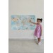Eğitici Dünya Haritası Dünya Atlası Çocuk Ve Bebek Odası Duvar Sticker Karışık Tek Ebat