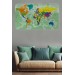 Eğitici Ülke Ve Başkent Okyanus Detaylı Atlası Dünya Haritası Duvar Sticker  Karışık 