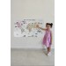 Eğitici Ve Bayraklı Dünya Haritası Dünya Atlası Çocuk Ve Bebek Odası Duvar Sticker  Karışık 
