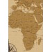 Eskitme Dünya Haritası  Vintage Dekoratif Kanvas Tablo 1084 Karışık 125 X 70