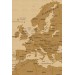 Eskitme Dünya Haritası  Vintage Dekoratif Kanvas Tablo 1084 Karışık 125 X 70