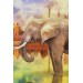 Fil Ve Taç Mahal Manzaralı Yağlıboya Görünüm Dekoratif Kanvas Duvar Tablosu Karışık 150 X 85