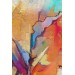 Fırça Darbeli Soyut Yağlıboya Görünüm Dekoratif Kanvas Duvar Tablosu Karışık 150 X 85