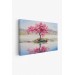 Gölde Sakura Ağacı Yağlıboya Görünüm Kanvas Duvar Tablosu Karışık 125 X 70