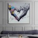 Graffiti Kalp Burcu Eller, Banksy Posteri, Kanvas Tablo, Pop Art Karışık/Çok Renkli 50 X 50