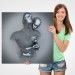 Gri Ve Gümüş 3D Metalik Efektli Kanvas Tablo, Romantik Beden Aşk Sanatı Karışık/Çok Renkli 70 X 70