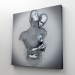 Gri Ve Gümüş 3D Metalik Efektli Kanvas Tablo, Romantik Beden Aşk Sanatı Karışık/Çok Renkli 90 X 90