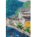 Hallstatt Avusturya  Yağlıboya Görünüm Dekoratif Kanvas Duvar Tablosu Karışık 35 X 50