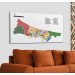 İstanbul  İli Ve İlçeler Haritası  Dekoratif Kanvas Tablo 1365 Karışık 125 X 70