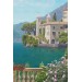 İtalya Deniz Manzaralı Yağlıboya Görünüm Dekoratif Kanvas Duvar Tablosu Karışık 150 X 85