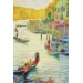 İtalya Venedik Gondol Manzarası Yağlıboya Görünüm Dekoratif Kanvas Duvar Tablosu Karışık 35 X 50