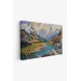 Kafkas Dağları Manzaralı Yağlıboya Görünüm Dekoratif Kanvas Duvar Tablosu Karışık 125 X 70