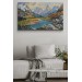 Kafkas Dağları Manzaralı Yağlıboya Görünüm Dekoratif Kanvas Duvar Tablosu Karışık 125 X 70