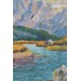 Kafkas Dağları Manzaralı Yağlıboya Görünüm Dekoratif Kanvas Duvar Tablosu Karışık 95 X 55