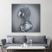 Kanvas Tablo, Gri Ve Gümüş Duvar Dekoru, Aşk Sanatı, 3D Efektli Gümüş İnsan Karışık/Çok Renkli 90 X 90