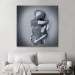Kanvas Tablo, Gri Ve Gümüş Metalik Efektli Modern Aşk Sanatı Karışık/Çok Renkli 50 X 50