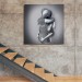 Kanvas Tablo, Gri Ve Gümüş Metalik Efektli Modern Aşk Sanatı Karışık/Çok Renkli 90 X 90