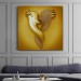 Kanvastablo,  Aşk Sanatı Altın Duvar Dekoru, Altın Efektli 3D Kanvas Tablo Karışık/Çok Renkli 50 X 50