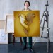 Kanvastablo,  Aşk Sanatı Altın Duvar Dekoru, Altın Efektli 3D Kanvas Tablo Karışık/Çok Renkli 70 X 70