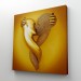 Kanvastablo,  Aşk Sanatı Altın Duvar Dekoru, Altın Efektli 3D Kanvas Tablo Karışık/Çok Renkli 90 X 90
