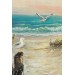 Kumsaldan Okyanusa Bir Yol Yağlıboya Görünüm Dekoratif Kanvas Duvar Tablosu Karışık 50 X 50