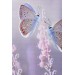 Lavanta Çiçeğindeki Zarif Kelebekler Dekoratif Kanvas Duvar Tablosu Karışık 50 X 50