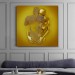 Metalik 3D Efektli Altın İnsan Kanvas Tablo, Modern Duvar Dekoru Karışık/Çok Renkli 50 X 50