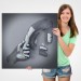 Metalik Efektli 3D Kanvas Poster, Modern Duvar Dekoru, Gümüş Kanvas Tablo Karışık/Çok Renkli 50 X 50