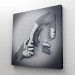Metalik Efektli 3D Kanvas Poster, Modern Duvar Dekoru, Gümüş Kanvas Tablo Karışık/Çok Renkli 70 X 70