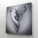 Metalik Efektli Kanvas Tablo, Romantik Beden, Aşk Sanatı, 3D Efektli Gümüş İnsan Karışık/Çok Renkli 50 X 50