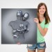 Modern Duvar Dekoru, Romantik Beden, Aşk Sanatı, 3D Efektli Gümüş Kanvas Tablo Karışık/Çok Renkli 70 X 70
