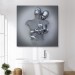 Modern Duvar Dekoru, Romantik Beden, Aşk Sanatı, 3D Efektli Gümüş Kanvas Tablo Karışık/Çok Renkli 90 X 90