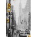 New York Sokakları Ve Sarı Taksi Yağlıboya Görünüm Kanvas Tablo Karışık 150 X 85