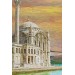 Ortaköy Cami Ve Boğaz Köprüsü Yağlıboya Görünüm Kanvas Duvar Tablosu Karışık 150 X 85