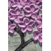 Pembe Çiçek Ağacı Yağlıboya Görünüm Dekoratif Kanvas Duvar Tablosu Karışık 125 X 70