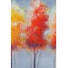 Renkli Ağaçlar Yağlıboya Görünüm Dekoratif Kanvas Duvar Tablosu Karışık 150 X 85
