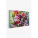 Renkli Çiçek Desenli Yağlıboya Görünüm Dekoratif Kanvas Duvar Tablosu Karışık 125 X 70